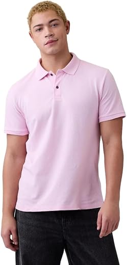 Gap Men Solid Regular fit Half Sleeve Collared Neck T-Shirt