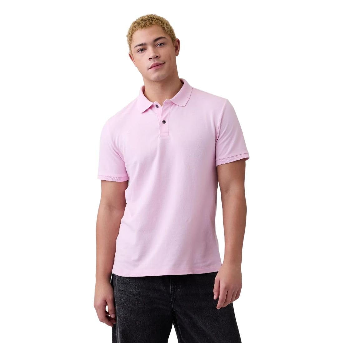 Gap Men Solid Regular fit Half Sleeve Collared Neck T-Shirt-image-25