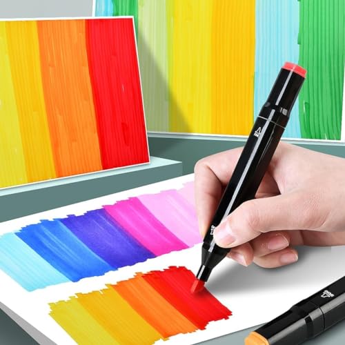 Image of 30 Colors Art Markers Sketch Pen Artist Art Marker Vibrant Colors Set For Kids Adult Coloring Sketching Drawing Painting With Carry Case,