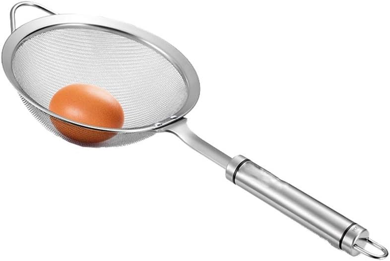 Flour Sieve, Fine Mesh Kitchen Sifter Filter Screen Stainless Steel Colander For Icing Sugar Coconut Flour Oil Tea Fruit Juice (Size : L)