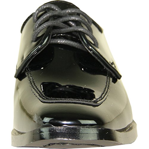 Image of VANGELO Men Dress Shoe TAB and Tux Oxford Formal Tuxedo for Prom Wedding Uniform Medium and Wide Width Black Grey Ivory White Patent
