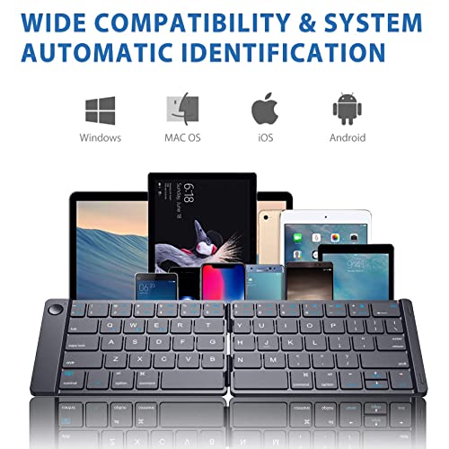 Iclever Bk06 Mate Foldable Bluetooth Keyboard, Wireless Portable Keyboard - Pocket Size Multi-Device Keyboard, Ultra Slim Leather Keyboard For Ios, Android, Windows, Tablet, Iphone, Laptops, Mac #TOP2
