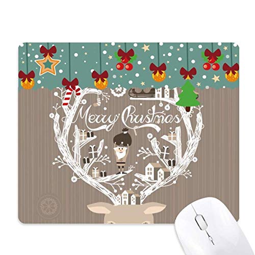Tapis de souris en caoutchouc Noël cerf antidérapant pour ordinateur