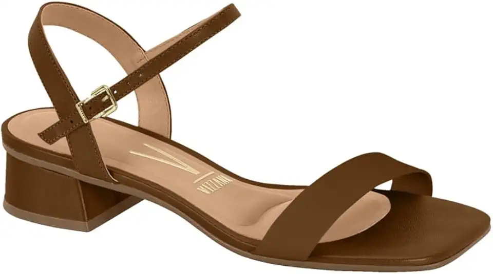 Sandália Feminina Salto Bloco Pelica Vermelho Vizzano 6454.111