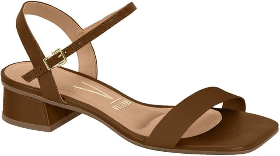 Sandália Feminina Salto Bloco Pelica Vermelho Vizzano 6454.111