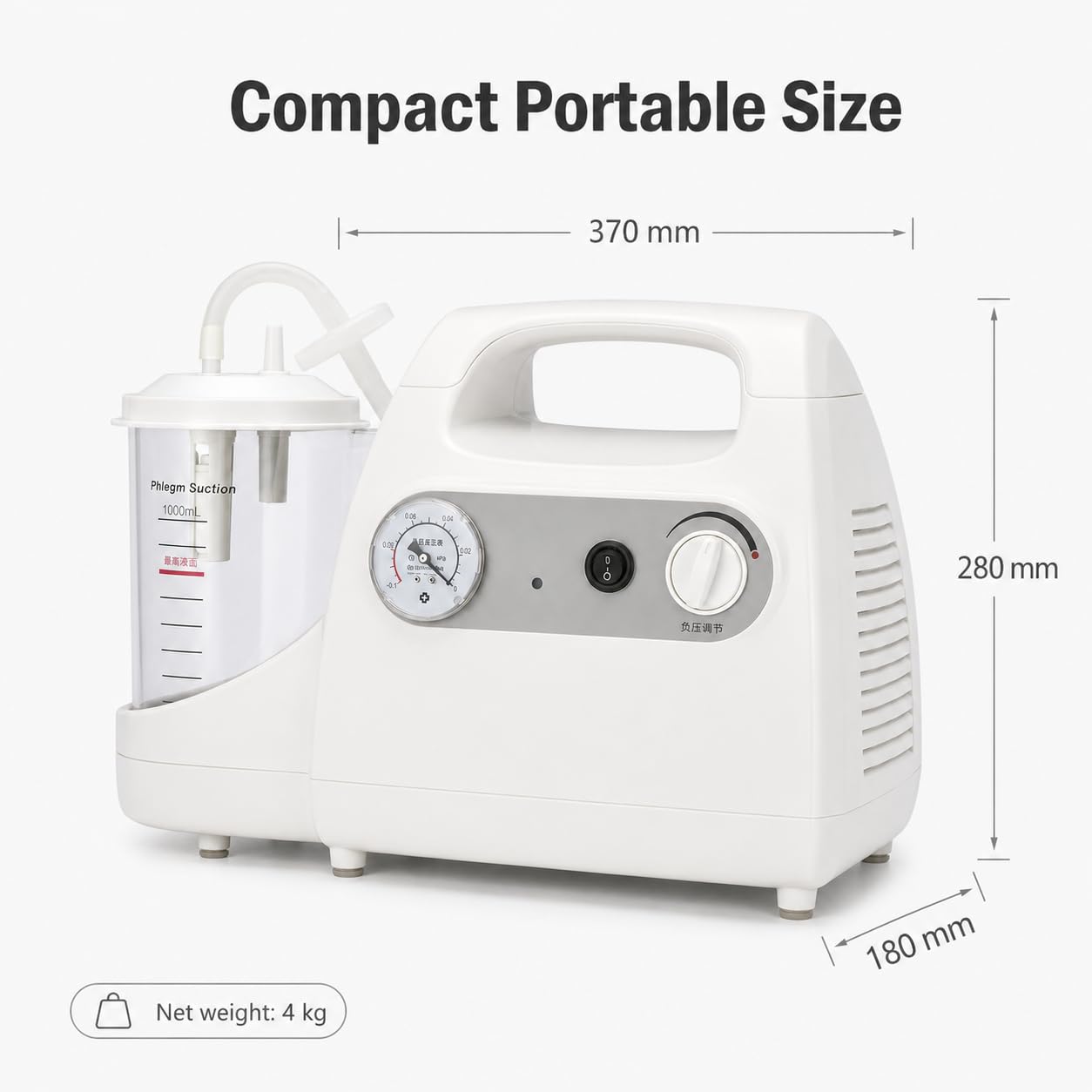 Pompa di aspirazione elettrica portatile con 25 tubi per rimozione muco e