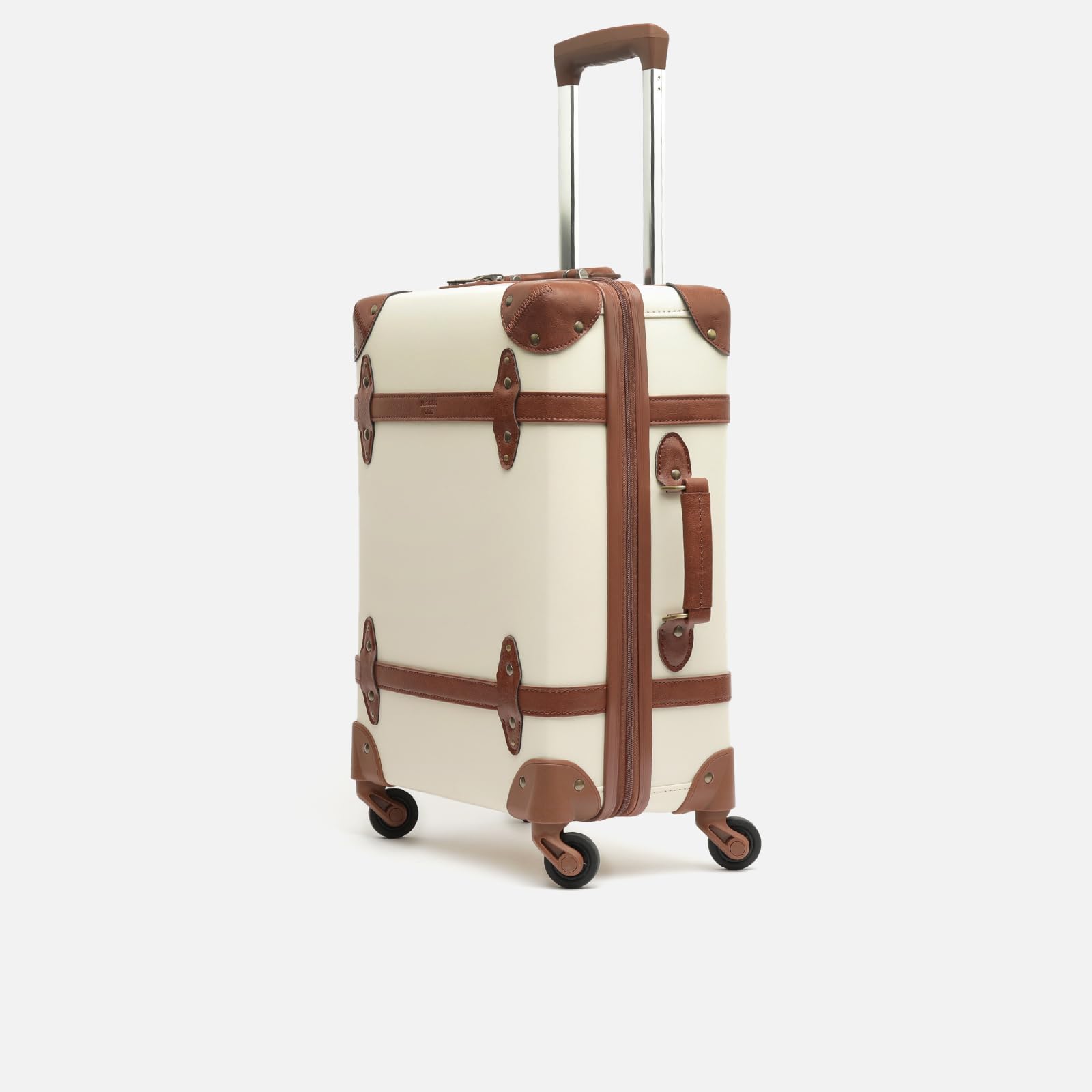 MISAKO Valigia in tessuto da Viaggio Vintage Beige Unisex – Bagaglio elegante morbido semirigido di 55 X 35 X 21 cm di 4 ruote