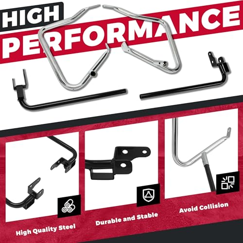 Soporte para alforjas KUAFU con barras protectoras, compatible con Harley Davidson Touring (2014-2024), cromo y negro miniatura 3