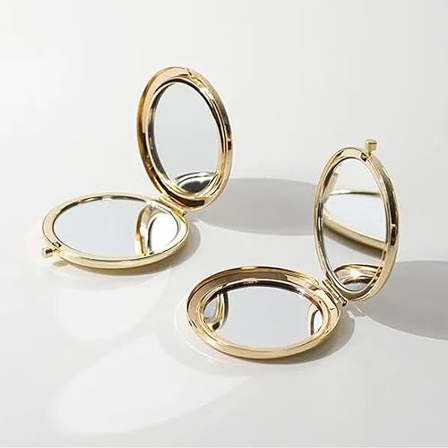 Miniatura 9 de 2 espejos compactos con aumento, de bolsillo, espejo de maquillaje, 1 espejo cosmético plegable, mini espejos redondos de viaje de 2.75 pulgadas,