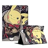 Case Compatible with iPad 7/8/9 Case Cute Anime Game Design Stand Folio Auto Wake/Sleep Cool SlimShell Case for iPad 7/8/9 (with Figure Keychain)