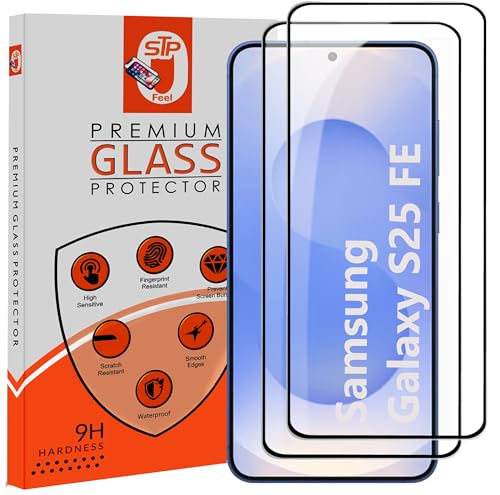 Image of STP FEEL Premium HD+ Tempered Glass Screen Protector Guard Compatible For Samsung S25 FE 5G (6.7 Inch, Pack of 2) | Edge to Edge Coverage With Easy to installation kit for Smartphone