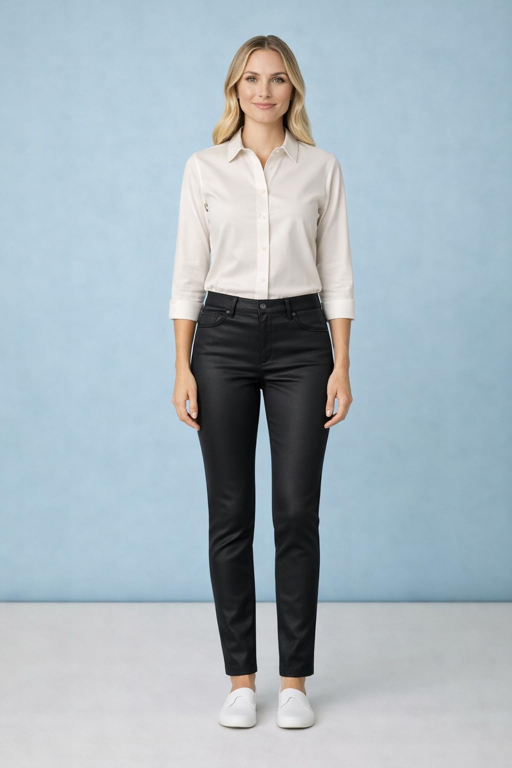 Pantalone Donna Slim Fit, 97% Cotone 3% Elastan, Made in Italy