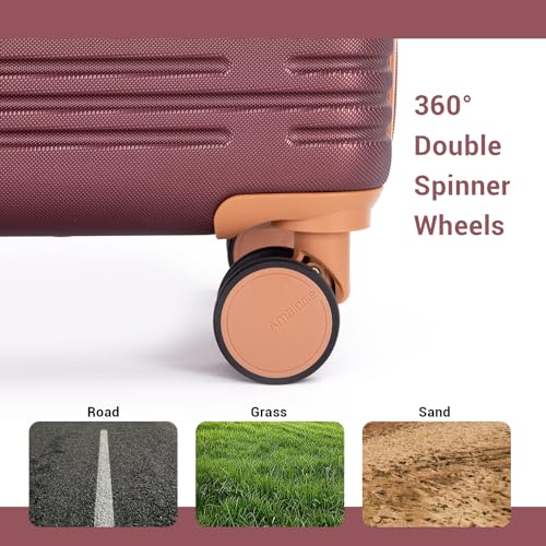 Image of 4-Piece Luggage Sets 16 inch20 inch24 inch28 inch,Suitcases with Double Spinner Wheels and TSA Lock,Hardcase 6 set Luggage with Underseat Duffel Bag