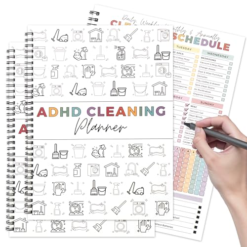 Planificateur ADHD de nettoyage quotidien : 2 tableaux de tâches et listes d'organisation maison