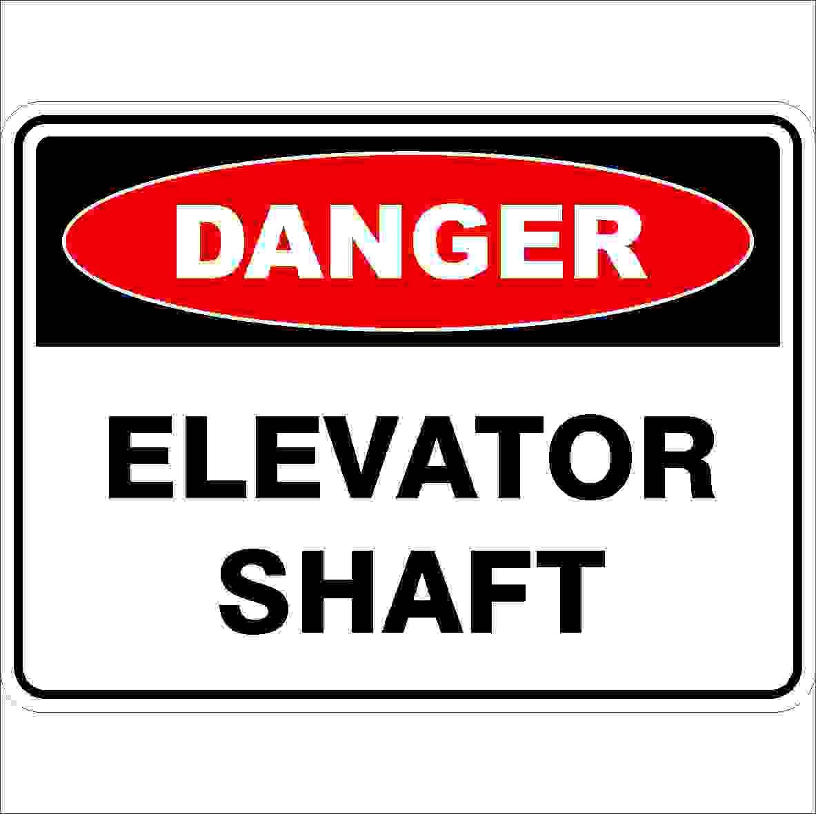Elevator Shaft Danger Signs, 12x8 Metal Tin Sign, Elevator shaft, danger.
