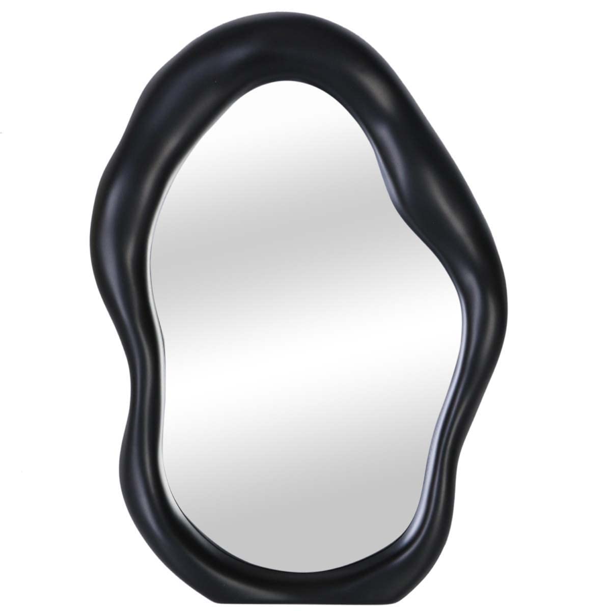 Simmer StonePolymorph Pattern Irregular Makeup Mirror Tabletop Vanity Mirror Cosmetic Desktop Mirror Hanging Wall Mirrors Desk Countertop Dressing for Home Bedroom Decorative Black
