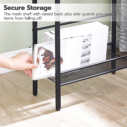 Image of HOOBRO Small Narrow Side Table with Charging Station, Skinny End Table for Small Spaces, Slim Nightstand with USB Ports Outlet, Sofa Beside Table with Storage Shelf, Greige and Black BG102UBZ01