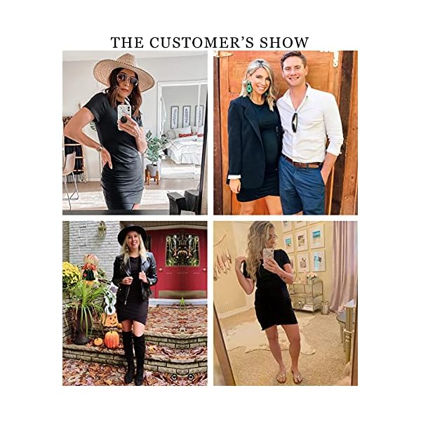 BTFBM-Womens-2021-Casual-Crew-Neck-Short-Sleeve-Ruched-Stretchy-Bodycon-T-Shirt-Short-Mini-Dress BTFBM Women's 2023 Summer Casual Beach Dresses Crew Neck Short Sleeve Wrap Party Club Mini Ruched Bodycon T Shirt Dress(Black, Medium)