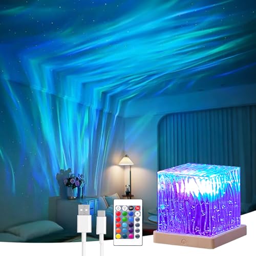 Image of Northern Lights Projector, 16 Colors Rechargeable Aurora Light Projector & Mood Lighting Galaxy Lamp, App Remote Night Light for Bedroom, Gift for Teenage Girls Room Decor(Northern Lights)