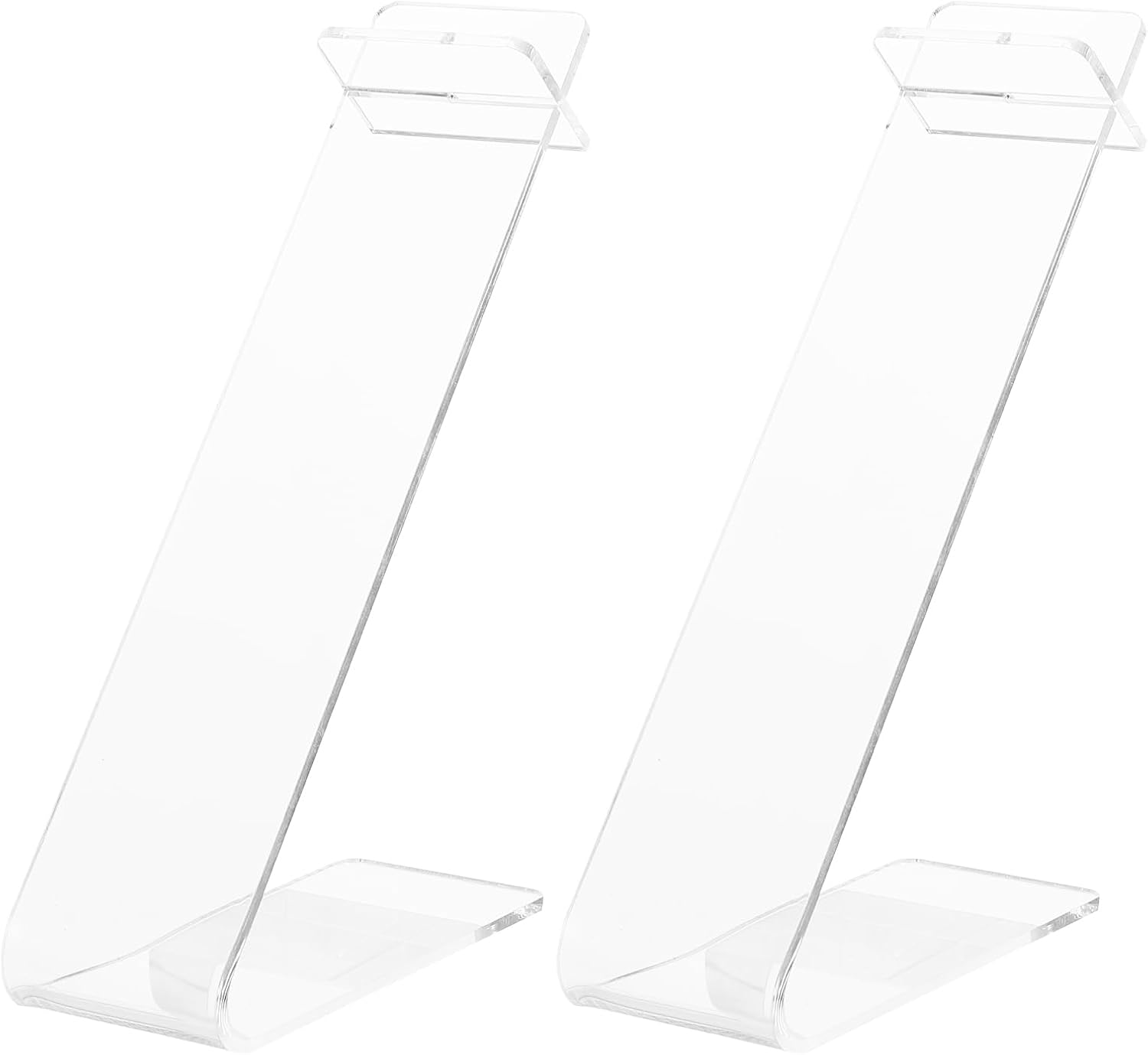 Baluue 2pcs Acrylic Shoe Display Stand Clear Shoe Store Sandal Display Stand Rack Holder Flat Sneaker Rack for Shopping Mall Store