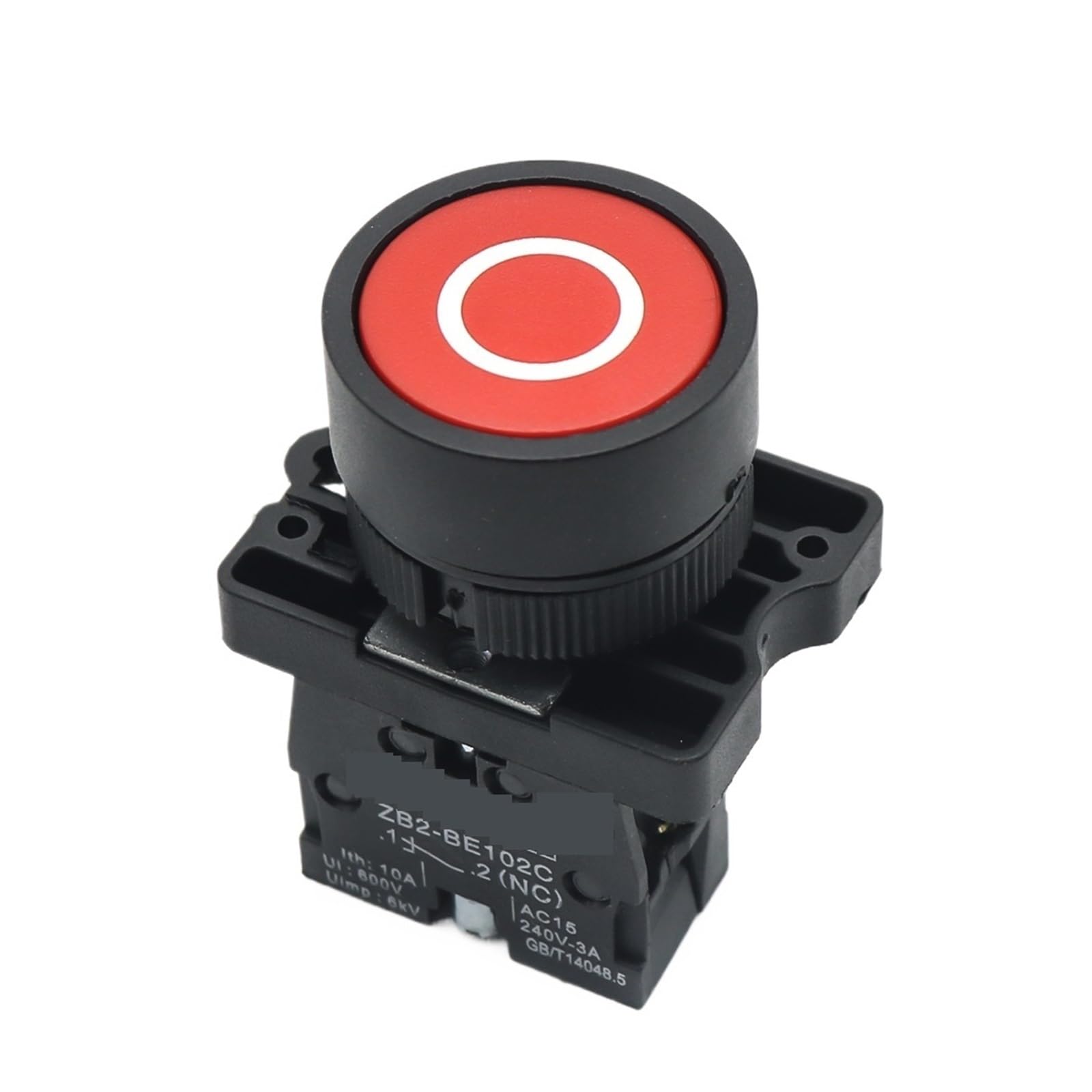 ZDVHOMCB Emergency Stop Switch 22mm Start Stop Button with The Arrow Symbol XB2 Flat Touch Switch Button Momentary Button Switch Red/Green Push Buttons(Red Circle)