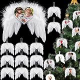 Christmas White Angel Wings Ornament Hanging, Feather Hanging Decor with Sublimation Blank Pendants