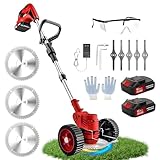Strimatore Elettrico Cordless, Strimmer Telescopico E Wacker con Batterie da 2 X 21 V, Display Digitale, Assistenza Multi-Round di Aggiornamento, 3 Tipi di Lama per Efficienti Cura del Prato E