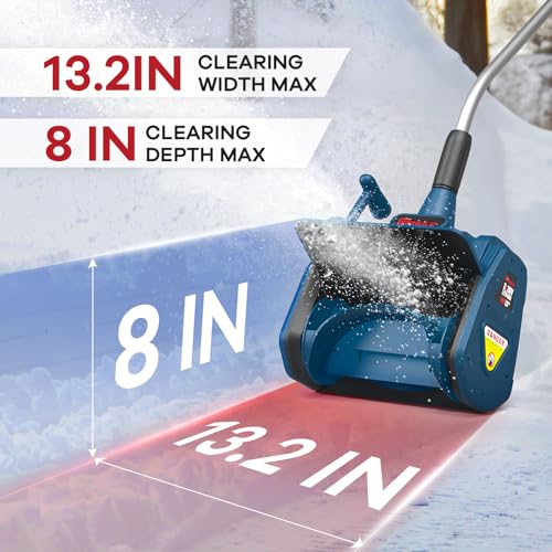 Electric Snow Shovel, 40V | 13-Inch | Cordless Snow Blower, Battery Powered Snow Blower with Directional Plate & Adjustable Front Handle (2 * 20V Battery & Dual Quick Charger Included)