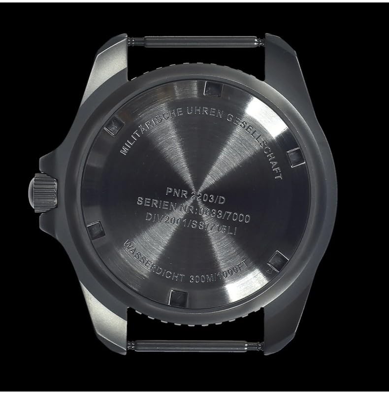 MWC 1999-2001 Pattern Automatico Acciaio Nero Tessuto Zaffiro Militare Vintage Orologio Uomo