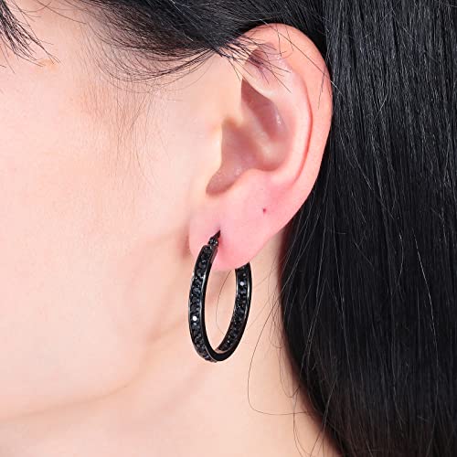 CiNily Stainless Steel Cubic Zirconia Hoop Earrings Silver/Gold Plated Earrings for Sensitive Ears2