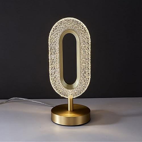 SLNFXC - Lámpara de mesa de cristal lámpara de noche para dormitorio principal creativa posmoderna minimalista cálida decoración de iluminación de