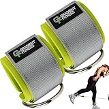 Gradient Fitness Ankle Straps (2 Pack) | Ankle Strap for Cable Machine, Ankle Bands for Working Out, Cable Ankle Strap, Cable Machine Attachment, Ankle Cable Attachments for Gym (Grey|Green)