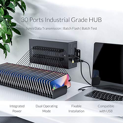 Industrial USB Hub 2.0, Hub USB a 30 Porte con Potenza di 300 W, Guscio in Metallo, Trasmissione Dati ad Alta Velocità - Hub USB - Immagine 1
