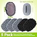 Tallew 5 Pcs Car Wash Mitt Kit, Car Clean Brush Not Included, Microfiber Mitt Clean Detail Cleaning Tools Truck Washing Chenille Scratch Free Replacement Kit for Auto RV Pickup Bus(Black and Gray)