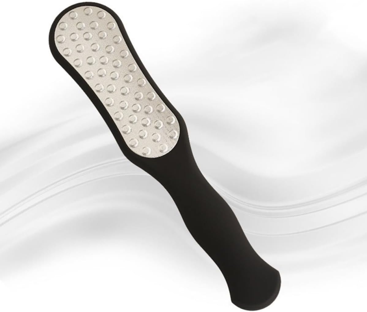 Foot File Comfortable Handle Stainless Steel Double Sided Callus Remover Pedicure Tool Black for Professional and Home Use