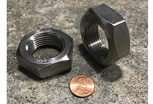 18-8 Stainless Steel Extra-Wide Thin Hex Nut 1 1/8-7 Thread x 1-13/16 W x 39/64 H 1 Pc