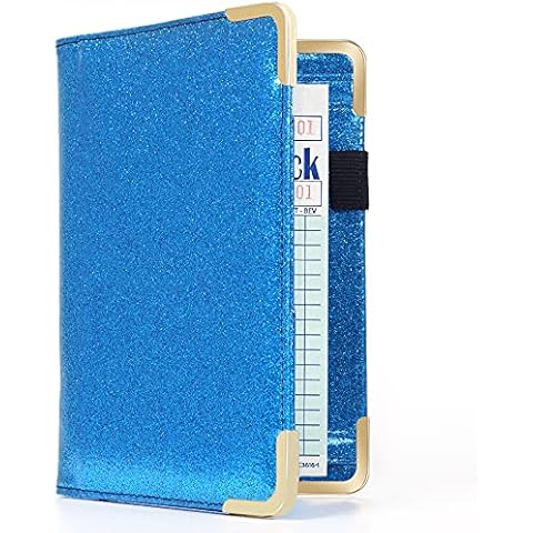 iDLEHANDS Server Book - Waitress Server Book with Zipper Pocket for Restaurant Waitstaff, 5 Large Pockets with Pen Holder, Guest Check Book Holder Money Pocket Fit Server Apron Cover