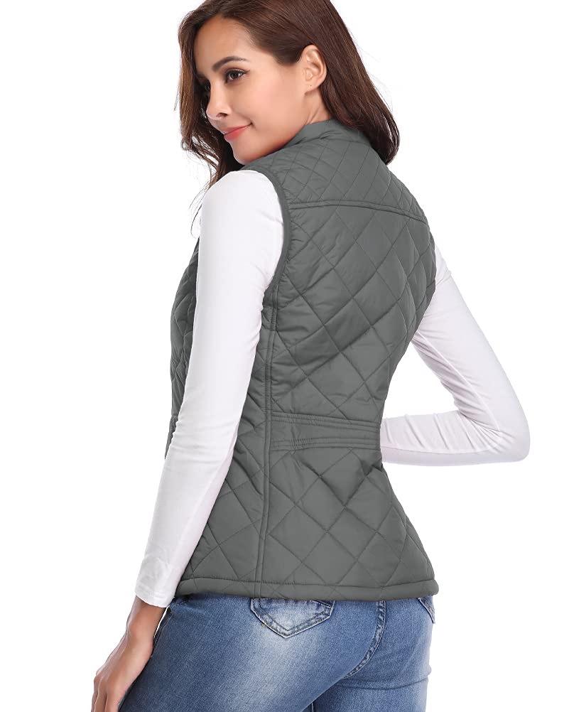 fuinloth Gilet Donna Smanicato Invernale Panciotto Dritto Collarei Giacche Ultraleggeri Senza Maniche Giacca con Tasca con Cerniera