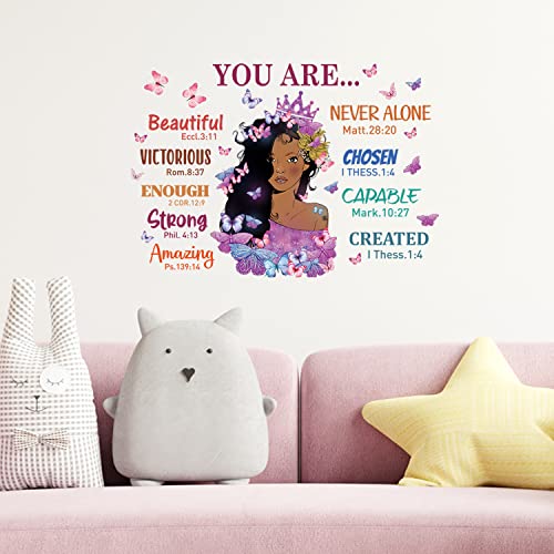 Wall Decals For Girls Bedroom,Girl Butterfly Magic Inspirational Quote Wall Decal, Butterfly Room Decor Motivational Saying Positive Wall Sticker For Nursery Playroom Bedroom Living Room Wall Decor #TOP1