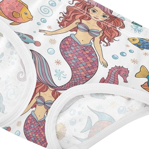 Colorful Mermaid Sea Turtle Bubbles Toddler Girls Underwear 2t Cotton Little Girl Panties Florals Kids Undies Briefs4