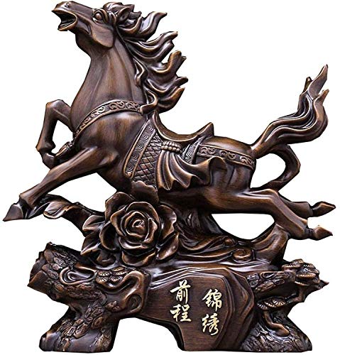 Décoration de bureau à domicile avec la statue de cheval porte-bonheur chinois