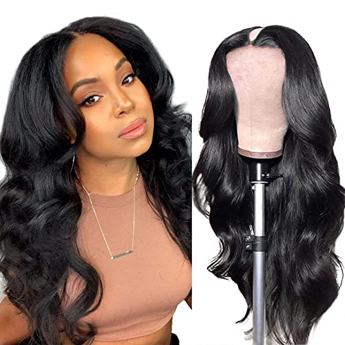 Body Wave V Part Wig Human Hair No Leave Out Brazilian Glueless Human Hair Upart Wig with Lace Beginner Friendly No Sew in NO Glue 150% Density… (14 inches, body wave)