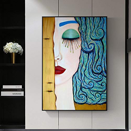 Artiste classique Gustav Klimt larme peinture à l'huile sur toile Art mural Portrait abstrait affiche imprime photos murales salon 70x100 cm sans cadre pour Chambre à coucher