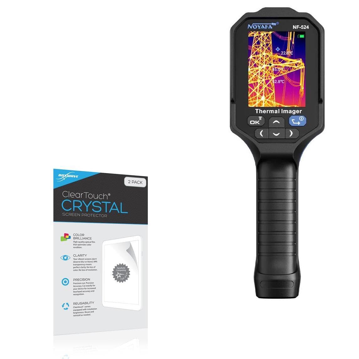 BoxWave Screen Protector Compatible with Noyafa NF-524 Precision Detector Thermal Imager - ClearTouch Crystal (2-Pack), HD Film Skin - Shields from Scratches