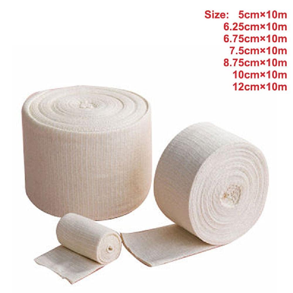 Bendaggio elastico tubolare, aiuto elastico per bendaggio della striscia di kinesiologia, colore naturale (10cm×10m)