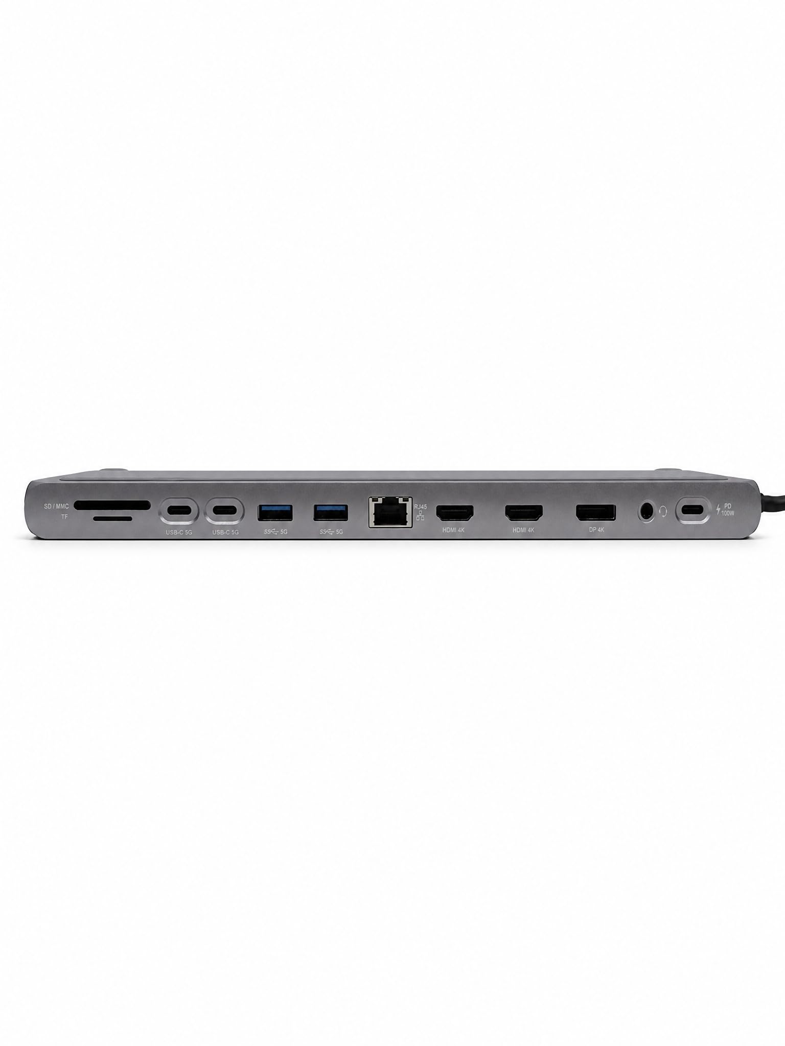 Nilox, Hub USB-C 13 en 1, Docking Station, Estructura Slim, Plug & Play | con 2 HDMI 4K, DisplayPort 4K, 3 USB 3.0, 2 USB-C, PD 100W, Ethernet RJ45, SD/MicroSD, Audio 3,5 mm