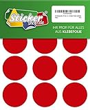  48 Klebepunkte, 50 mm, rot, aus PVC Folie, wetterfest, Markierungspunkte Kreise Punkte Aufkleber