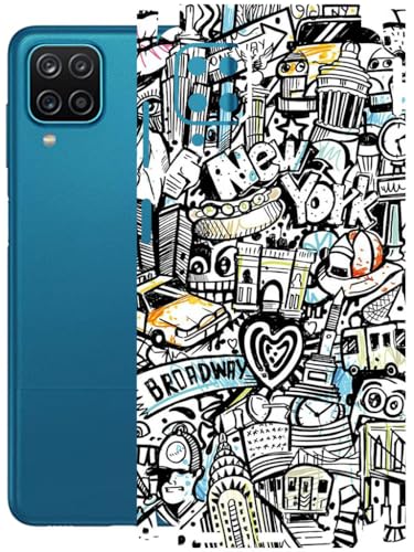 Image of AtOdds - Full Body Back Screen Guard Protector Film - Lamination Wrap Skin Sticker Compatible with Samsung Galaxy M12 | Scratchproof Matte Finish (Graffiti 26)