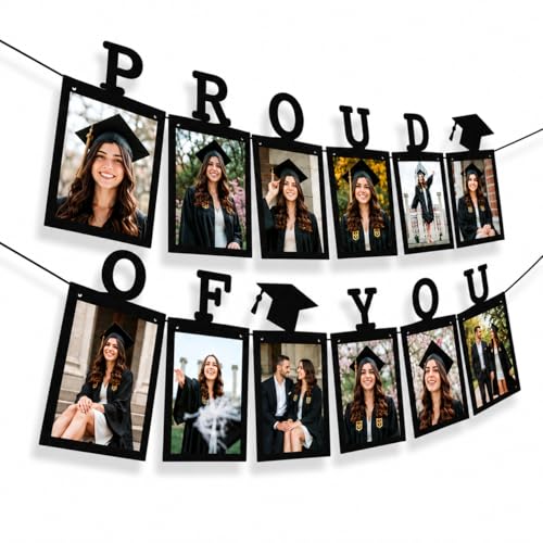 Image of Felt Graduation Photo Banner 2026-10 Feet, 5x7 | Graduation Decorations 2026, Proud of You Banner | Graduation Picture Banner, Graduation Banner 2026 Personalised | Class of 2026 Decorations KatchOn