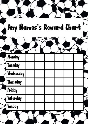 Football Fan Personalised Childrens Kids Chore Rota Task Reward Chart